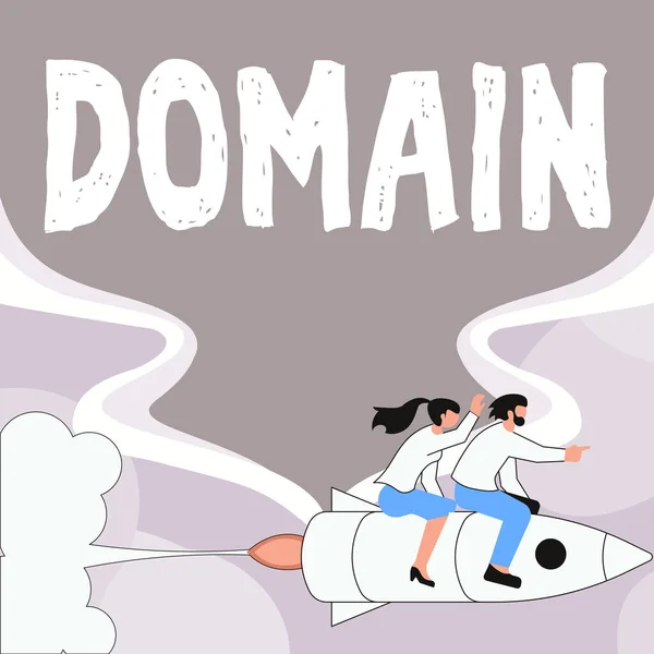 Sign Displaying Domain Business Showcase Distinct Subset Internet Addresses Sharing — Stock Photo, Image