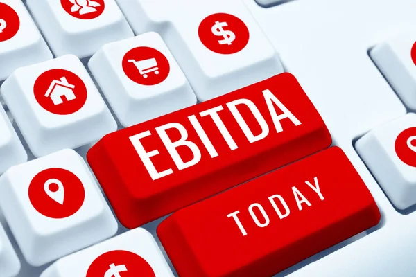 Ebitda Business Overview Earnings 손으로 성과를 평가하기 — 스톡 사진