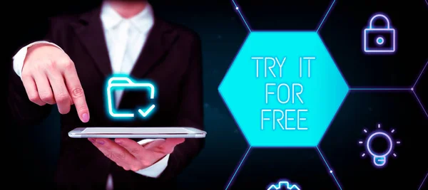 Try Free Concept Meaning Trial Any Cost Offer Promotion Big — стоковое фото
