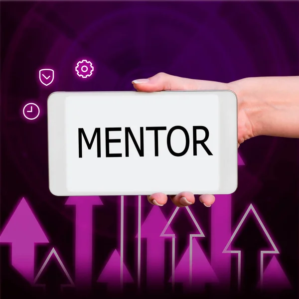 Εγγραφείτε Εμφανίζοντας Mentor Word Για Συμβουλές Εκπαιδεύσει Κάποιον Ιδιαίτερα Νεότερο — Φωτογραφία Αρχείου