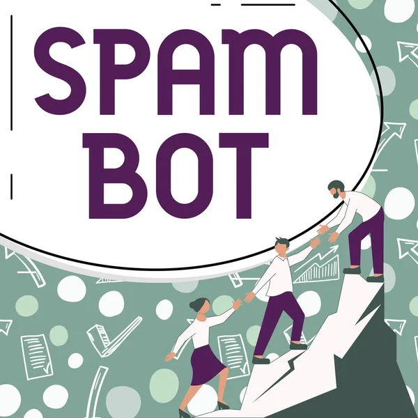 Podpis Koncepcyjny Spam Bot Business Approach Autonomous Program Internet Sends — Zdjęcie stockowe