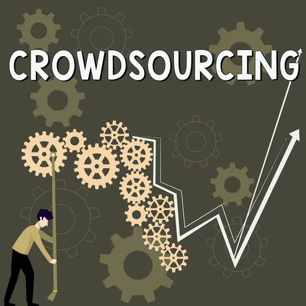 Concerepeption Crowdsourcing Business Showcase Obtaining Work Information Large Group People — 스톡 사진