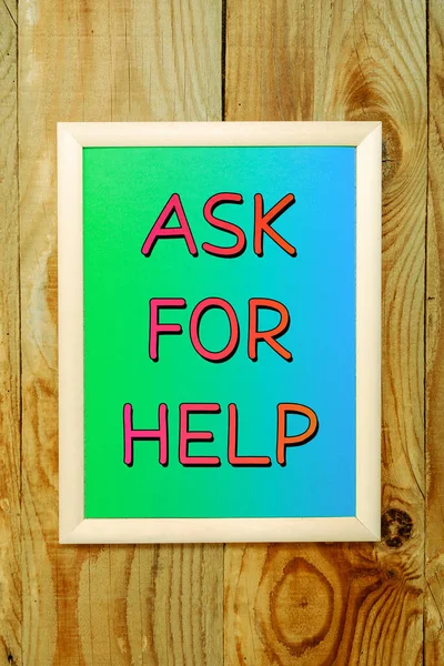 Text Rukopisu Požádejte Pomoc Word Written Request Podporu Potřebné Odborné — Stock fotografie