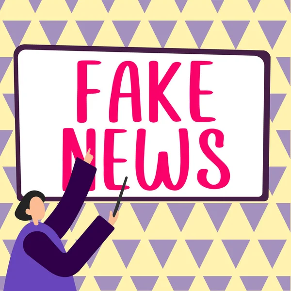 Inspiraatio Näyttää Merkkejä Fake News Käsitteellinen Kuva Antaa Ihmisille Tietoa — kuvapankkivalokuva