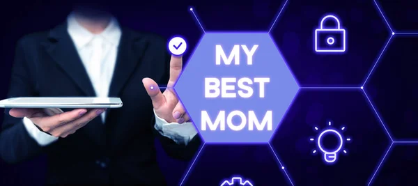 Exibição Conceitual Best Mom Internet Concept Appreciation Your Mothers Love — Fotografia de Stock