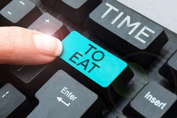 Text Caption Presenting Time Eat Word Right Moment Enjoy Meal — Stockfoto