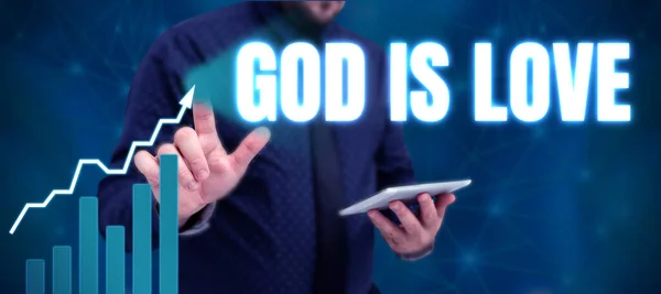 Textdarstellung Gott Ist Liebe Geschäftsübersicht Glaube Jesus Glaube Religiöse Gedanken — Stockfoto
