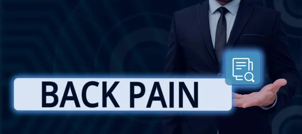 Kézírás Szöveg Vissza Fájdalom Üzleti Áttekintés Csontok Fájdalma Test Alsó — Stock Fotó