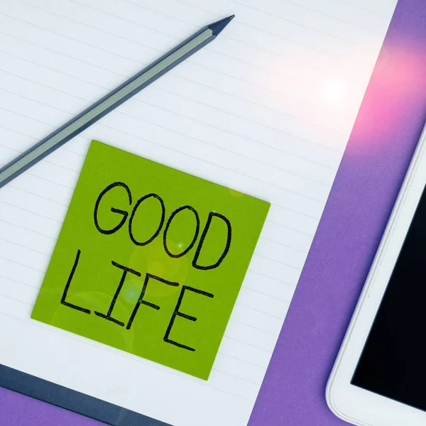 Hand Writing Sign Good Life Business Concept Living Comfort Luxury — Φωτογραφία Αρχείου
