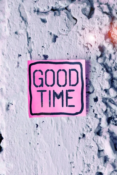 Handschrifttekst Good Time Business Concept Het Juiste Moment Iets Doen — Stockfoto