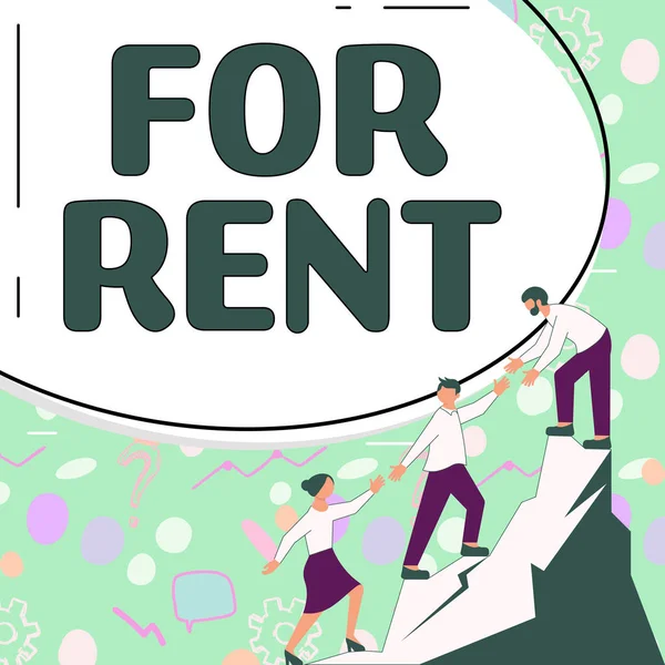 Sign Displaying Rent Business Approach You Make Property Available Purchasing — Stock Fotó