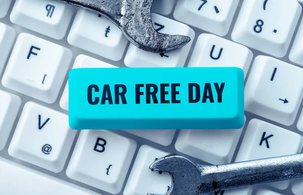 Χειρόγραφο Κείμενο Car Free Day Internet Concept Προστασία Του Περιβάλλοντος — Φωτογραφία Αρχείου