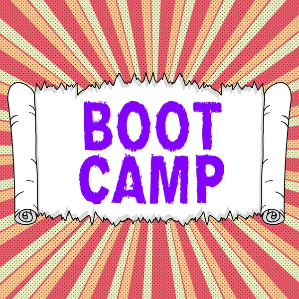 Conceptual Display Boot Camp Business Concept Military Training Camp New — Stockfoto