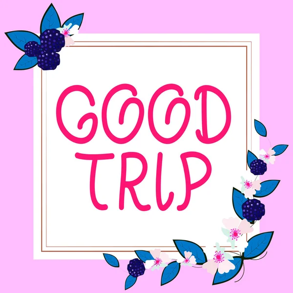 Writing Displaying Text Good Trip Concept Meaning Journey Voyage Run — Stock Photo, Image