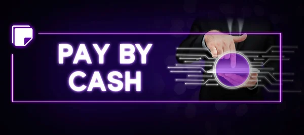 Schreiben Von Displaytext Pay Cash Geschäftskonzept Kunden Bezahlen Mit Geld — Stockfoto