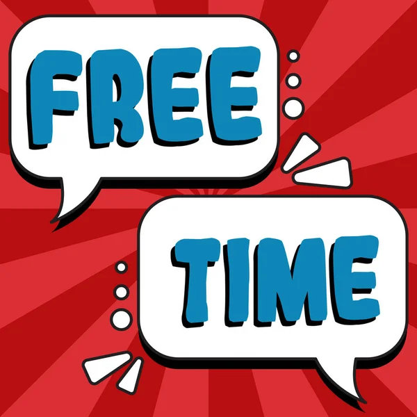 Text Sign Showing Free Time Word Time Available Hobbies Other — Stockfoto