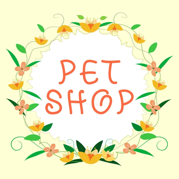 Cartel Mostrando Tienda Mascotas Enfoque Negocio Negocio Minorista Que Vende — Foto de Stock