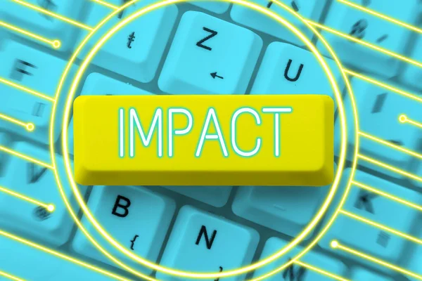 Zeichen Für Impact Business Approach Action Eines Objekts Das Gewaltsam — Stockfoto