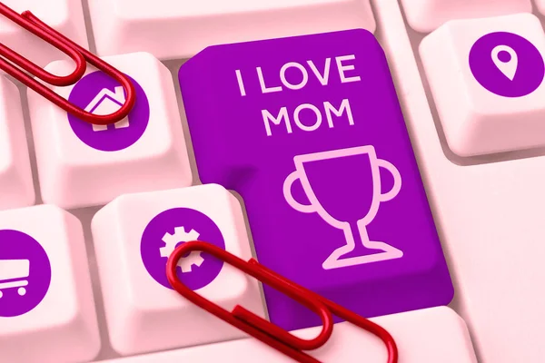 Légende Conceptuelle Love Mom Approche Affaires Bons Sentiments Sujet Mère — Photo