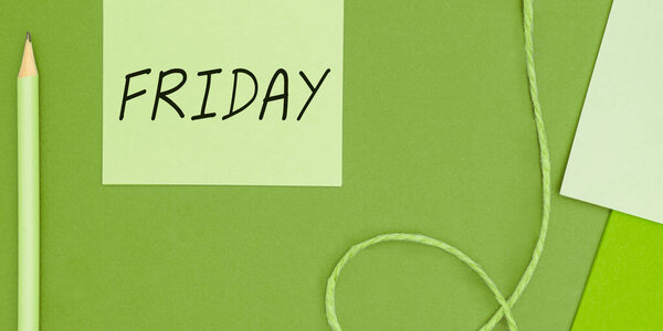 Handwriting text Friday, Business showcase Last day of working week Start weekend Relax time Holiday leisure
