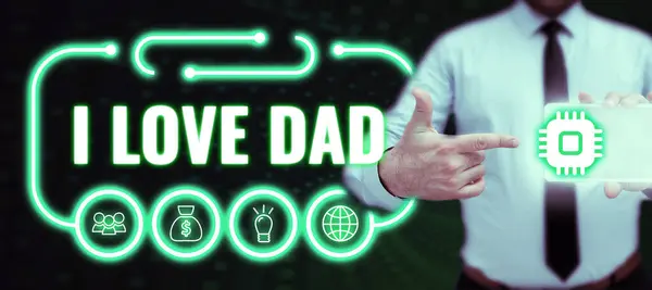 Text Der Inspiration Zeigt Love Dad Konzeptfoto Gute Gefühle Über — Stockfoto