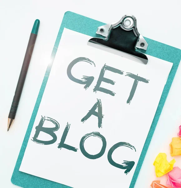 Skrive Vise Tekst Get Blogg Word Written Start Skrive Sosiale – stockfoto