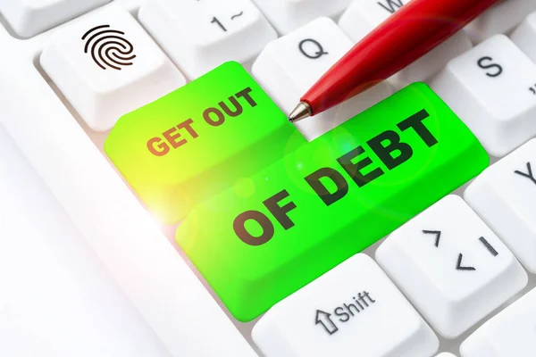 Pisanie Wyświetlające Tekst Wyjdź Długów Przegląd Działalności Brak Perspektyw Spłatę — Zdjęcie stockowe