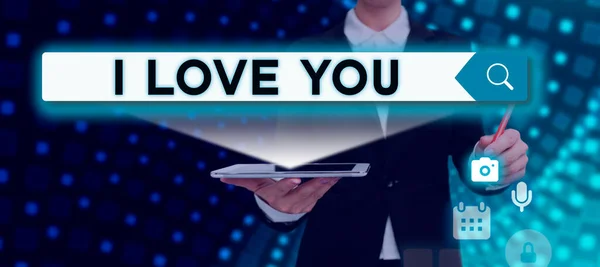 Teksten Weergeven Love You Business Showcase Romantische Gevoelens Voor Iemand — Stockfoto