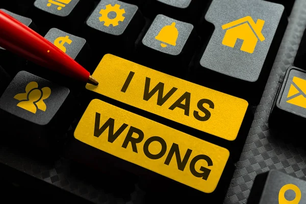 Fogalmi Felirat Tévedtem Üzleti Ötlet Hibák Elfogadása Bocsánatkérés Elmulasztása — Stock Fotó