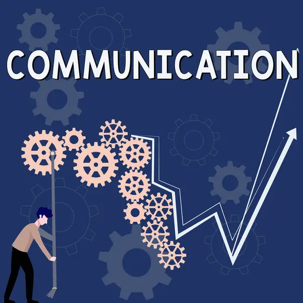 Konceptvisning Kommunikation Affärsstrategi Att Förmedla Eller Utbyta Information Genom Att — Stockfoto