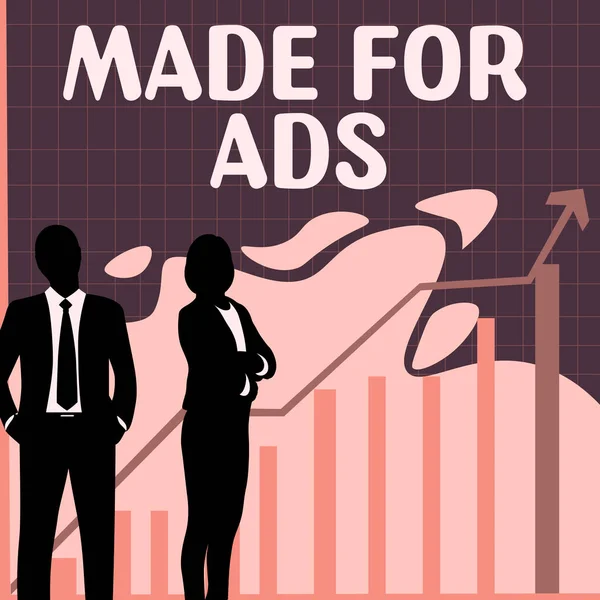 Affichage Conceptuel Made Ads Internet Concept Stratégies Marketing Conçoit Pour — Photo