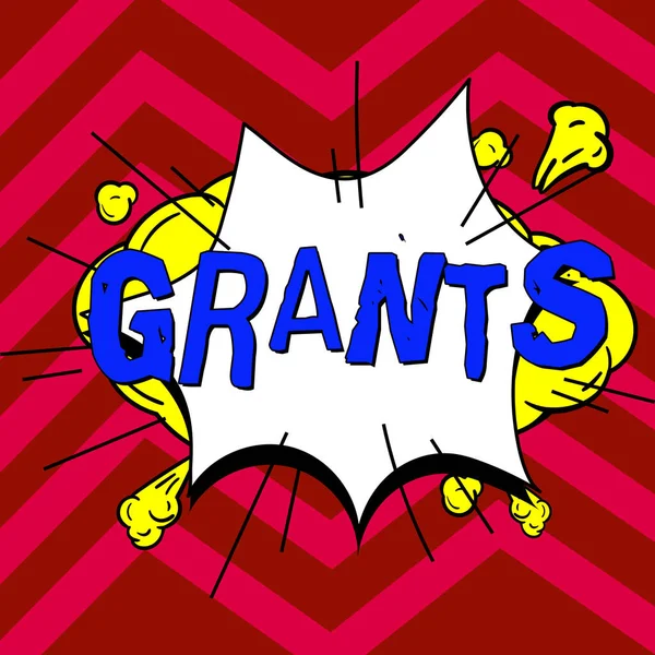 Text sign showing Grants, Business idea agree to give or allow something requested someone Authorize action