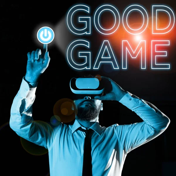 Text sign showing Good Game, Business concept term frequently used in multiplayer gaming at the end of a match