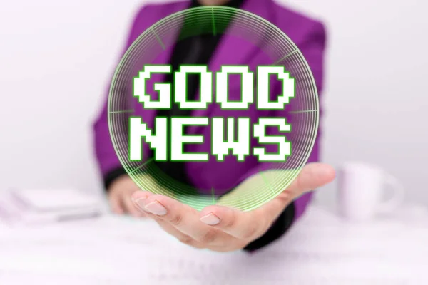 Концептуальная Подпись Good News Concept Meaning Someone Something Positive Encouraging — стоковое фото