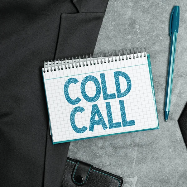 Psaní Zobrazeného Textu Cold Call Konceptuální Foto Nevyžádané Volání Někoho — Stock fotografie