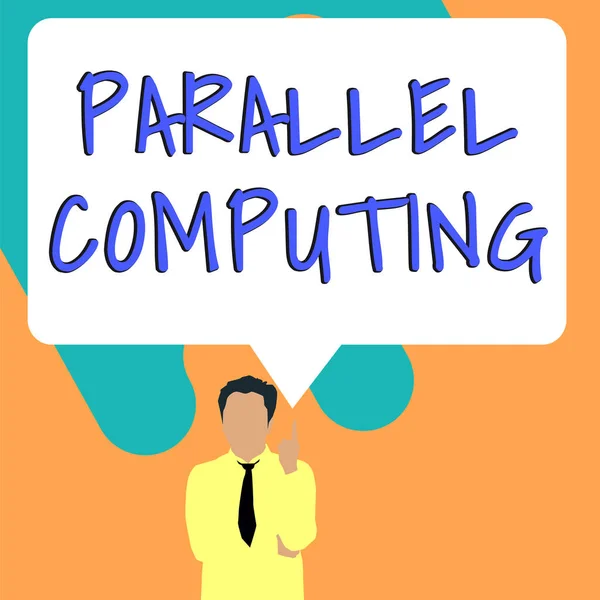 Hand Writing Sign Parallel Computing Business Concept Simultaneous Calculation Means — Fotografia de Stock