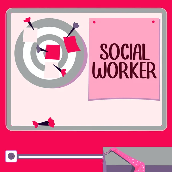 Tekst Bijschrift Presenteren Social Worker Woord Voor Hulp Van Staatsmensen — Stockfoto