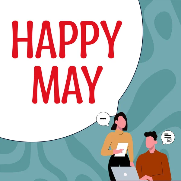 Display Concettuale Happy May Foto Concettuale Happy New Month Auguri — Foto Stock