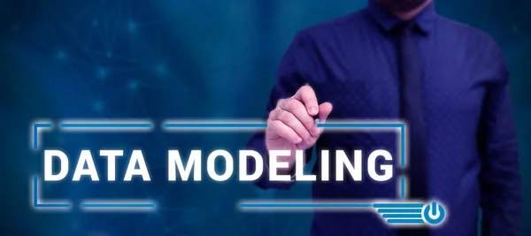 Text Caption Presenting Data Modeling Concept Meaning Process Transferring Data — 스톡 사진