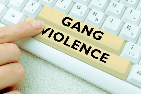 Inspiração Mostrando Sinal Gang Violência Visão Geral Negócio Violação Das — Fotografia de Stock