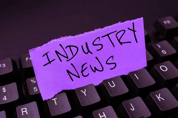 Kézírás Szöveg Ipar Hírek Üzleti Megközelítés Műszaki Piaci Jelentés Manufacturing — Stock Fotó