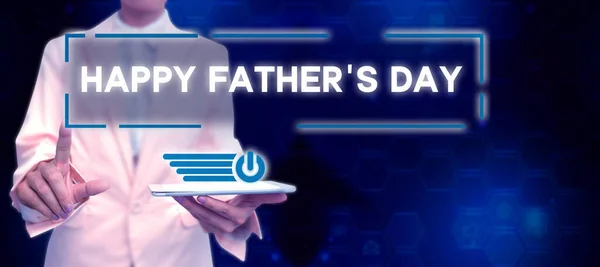 Scrierea Textului Happy Fathers Day Business Prezintă Perioada Anului Pentru — Fotografie, imagine de stoc