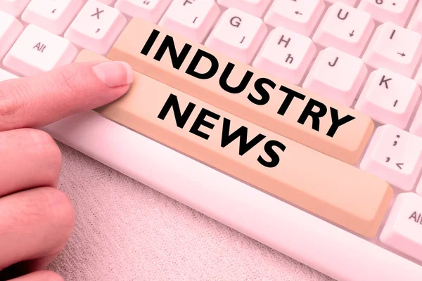 Inspiráció Bemutató Jel Industry News Üzleti Ötlet Műszaki Piaci Jelentés — Stock Fotó