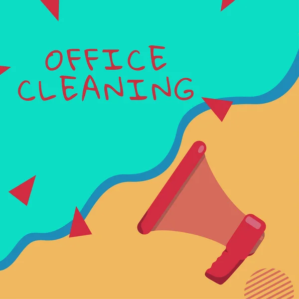 Podpis Koncepcyjny Biuro Sprzątanie Biznes Prezentuje Działanie Lub Proces Czyszczenia — Zdjęcie stockowe