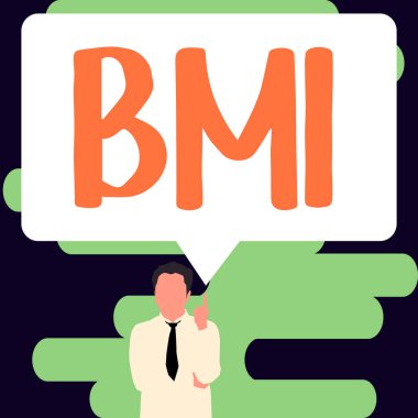 Vücut yağ seviyelerini ağırlık ve yüksekliğe göre tahmin etme yöntemi üzerine yazılmış Bmi, Word işaretini gösteren ilham