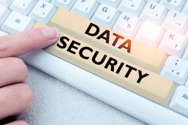 Data Security, Business idea Confidentiality Disk Şifreleme Yedekleme Parola Kalkanlarını gösteren metin işareti