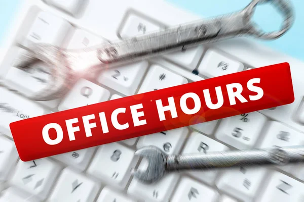 Inspiration Showing Sign Office Hours Conceptual Photo Hours Which Business — Stockfoto