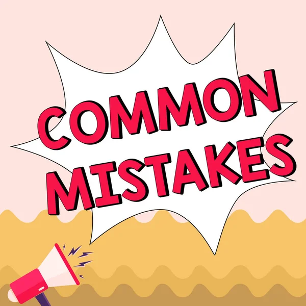 Writing Displaying Text Common Mistakes Concept Meaning Actions Often Used — Photo