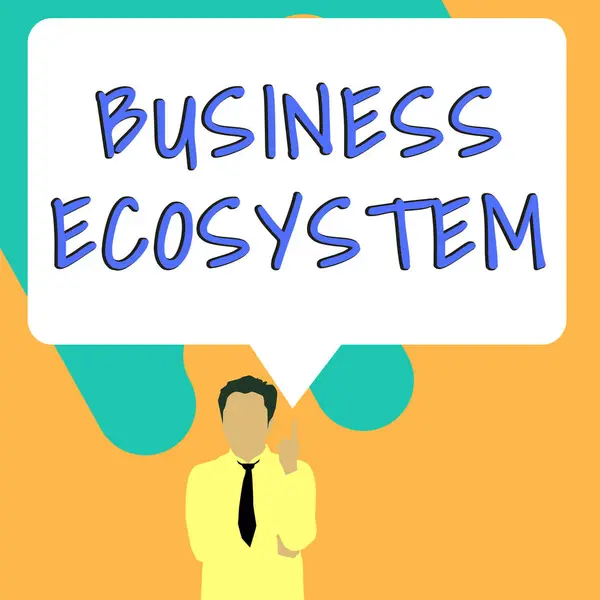 Text Caption Presenting Business Ecosystem Conceptual Photo Develop Implement Organization — Stock fotografie