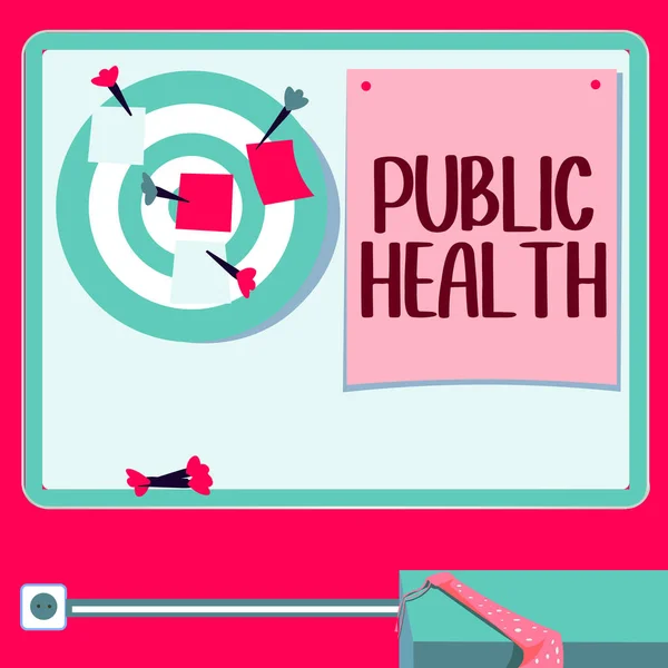 Sign Displaying Public Health Business Overview Promoting Healthy Lifestyles Community — Foto Stock